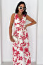 Women's Floral Print Low Back V-Neck Sleeveless Long Summer Maxi Dress - 8