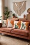 Cactus and Cat Patterned 4-Piece Throw Pillow Cover Set - 3