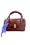 Stylish Bag with Fabulous Scarf Detail, Burgundy - 2
