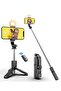 Selfie Stick,Extendable Selfie Stick Tripod, With wireless remote control and fill light, Compact Size & Lightweight