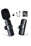 Mini Lavalier Microphone Clip-on Omnidirectional Mic Transmitter Receiver D11087-1—JA Black