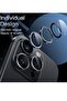 Camera Lens Protector for iPhone 15 Pro/Pro Max, 9H Tempered Glass Metal Ring, 3-Pack (Space Black) - 2