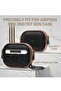 Electroplated Case for AirPods Pro 2nd generation 2022, Dual Side Secure Lock Full Body Shockproof Hard Shell Protective Case Cover with Keychain for AirPods Pro 2 (Black) - 4