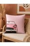 Vintage Pink Automobile Printed Decorative Throw Pillow Cover 43X43 cm Retro Living Room Decor - 5