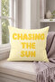 غطاء وسادة مزخرف مطبوع عليه نص مخطط باللون الأصفر من Chasing The Sun، مقاس 43x43 سم - 7