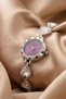 Swi̇ss Women's Silver Steel Bracelet Watch with Purple Dial and Crystal Stone Detail Vintage Luxury Elegant Women's Wristwatch 2026 - 4