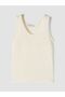 Lcw Vision Beige V-Neck Women's Undershirt with Stitching Detail - 5