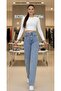 Denny Julia Flexible Wide Leg High Waist Jean Loose Fit Comfortable Cut Denim Trousers - 3
