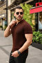 Men's Knitted Pattern Zipper Collar Knitwear T-Shirt - 4