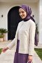 Lined Linen Jacket with Embroidery on the Front and Sleeves - Cream