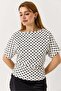 Women's Drawstring Waist Short Sleeve Blouse White - 3