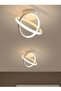 Modern LED Ceiling Light, Round Geometry Ceiling Lamp, Chic Chandelier Tricolor for Hallway, Living Room, Bedroom 24W Dia 25CM (White) - 2