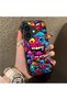 iPhone 17 Compatible Silicone Edge Hard Back Case Couple Phone Case with Line Pattern