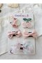 5-Piece Special Series Soft Pink Tulle Bow Cute Rabbit Cherry Hair Clip for Newborns with Less Hair - 4
