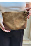 Pack of 2 Bags Leather Detailed Portfolio Handbag Suede Bag with Wrist Strap - 2