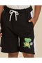 Boys Black Printed Shorts - 4
