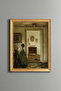 Woman and Cats Drinking Milk - Vintage Patterned Painting - Fine Model