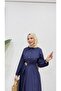 Women's Buttoned Buckle Belt Detailed Hijab Dress - 4