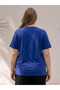 Two Mt Shop Quality Lcw Curve Blue Combed Cotton Plain Standard & Regular Short Sleeve Women's T-Shirt - 4