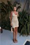 Ecru Pearl Detailed Strappy Mini Dress - 2