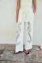 100% Linen Stone Embroidered Pants - 3