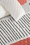 Powder Geometric Young Room Single Pique Set - Black Striped 160X220 cm Quilted Bedspread - 3