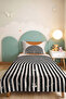 Geometric Black Young Room Single Pique Set - Modern Mustard 160X220 cm Quilted Bedspread - 5