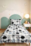 Geometric Gray Young Room Single Pique Set-Modern Black and White 160X220 cm Quilted Bedspread - 6