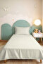 Cream Minimal Young Room Single Pique Set - Ecru Geometric 160X220 cm Quilted Bedspread - 5