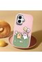 Infinix Smart 10 Compatible Case Camera Protector Pink Silicone Couple Phone Case with Line Pattern - 2