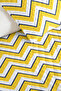 Yellow Zigzag Geometric Youth Room Single Pique Set - Navy Blue 160X220 cm Quilted Bedspread - 3