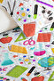 School Themed Children's Room Single Pique Set - Colorful Geometric 160X220 cm Quilted Bedspread - 3