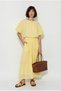 Women's Yellow Short Sleeve Balloon Form Blouse Pocket Detailed Lined Maxi Skirt Set 2788 60286364 - 2