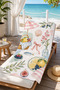 Lemon Sea Shells and Floral Pattern 70X150 Beach Towel - 4