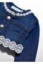 Mayoral Abel Lula Baby Girl Embroidered Denim Jacket Navy Blue - 3