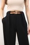 Calista Women's High Waist Wide Leg Fabric Trousers with Belt Detail - Belt Included - 8