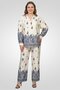 Women 2 Pcs 3/4 Sleeve Allover Print Blouse And Palazzo Pants Set, Multicolor