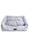 Makaron Series Rectangle Pet Bed Medium - 70x60x22cm - Soft Washable Fabric, Reversible Cushion, Non-Slip Base - Ideal for Cats & Medium Dogs