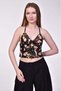 Multicolored Sequined Halter Neck Bustier - Black/Red
