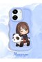 Poco C65 Compatible Case Camera Protector Blue Silicone Couple Phone Case Panda Pattern - 2