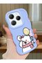 Infinix Hot 40 Compatible Case Camera Protector Blue Silicone Couple Phone Case Cat Pattern