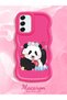 Samsung Galaxy S21 Fe Compatible Case Camera Protector Red Silicone Couple Phone Case Panda Pattern - 2