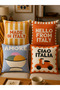 Modern Italian Design 4-Piece Throw Pillow Cover, 43X43 Cm, Double-Sided Digital Printing, Decorative Pillowcase