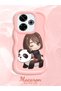 Redmi 13 Compatible Case Camera Protector Pink Silicone Couple Phone Case Panda Pattern - 2