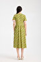 Green Floral Ruffle Front Zipper Short Sleeve Summer Dress - 3
