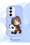 Samsung Galaxy S24 Fe Compatible Case Camera Protector Blue Silicone Couple Phone Case Panda Pattern - 2