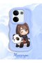 Tecno Camon 20 Compatible Case Camera Protector Blue Silicone Couple Phone Case Panda Pattern - 2