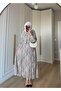 Mira Plaid Patterned Dress Beige