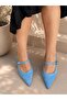 Amore Baby Blue Suede 3 cm Short Heel Strappy Sandals Shoes - 3