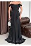 Imported Glittery Shiny Yoryo Chiffon Fabric Back Zipper Detailed Lined Special Design Maxi Dress - 4